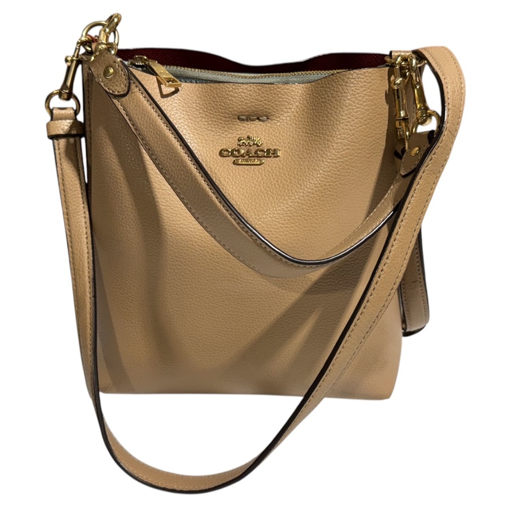 Coach Mollie Bucket Bag Leather Chalk CA177 Shoulder Bag Tan